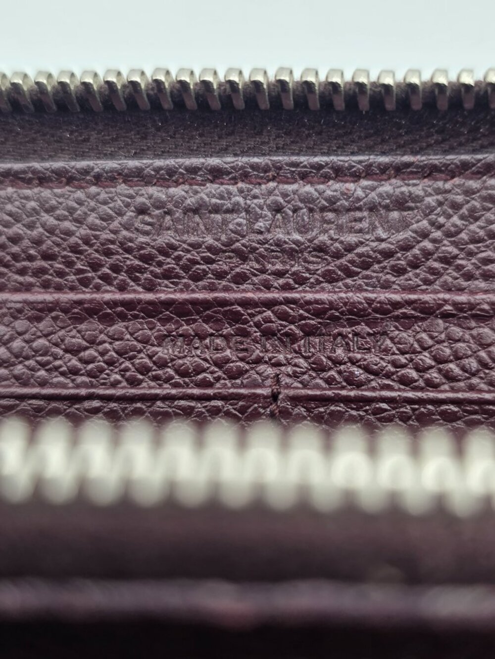 YSL Maroon Zipper Long Wallet - Picture 10 of 16